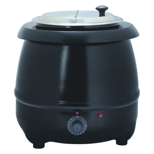 Electric 10 Qt Deluxe Black Kettle Soup Warmer, 110V