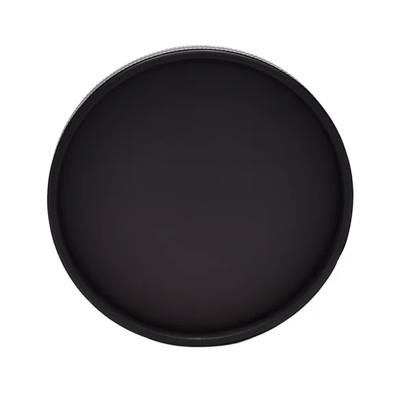 14" Round Black Leatherette Tray with Stiching